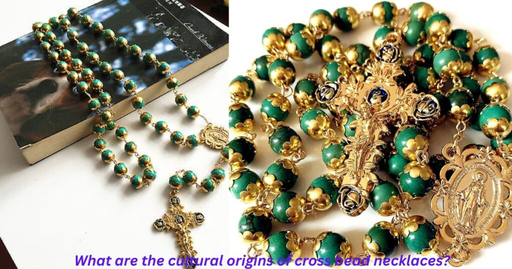 What are the cultural origins of cross bead necklaces?
